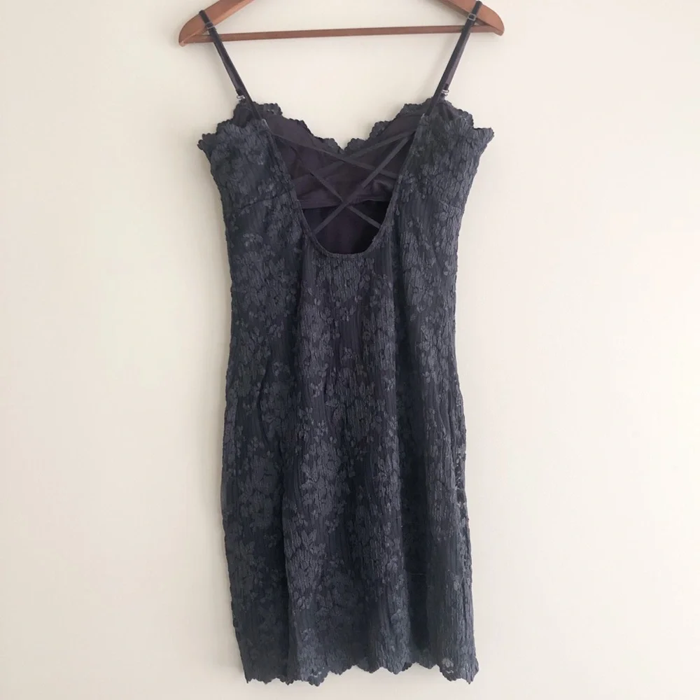 Free People Navy Lace Bodycon Minidress